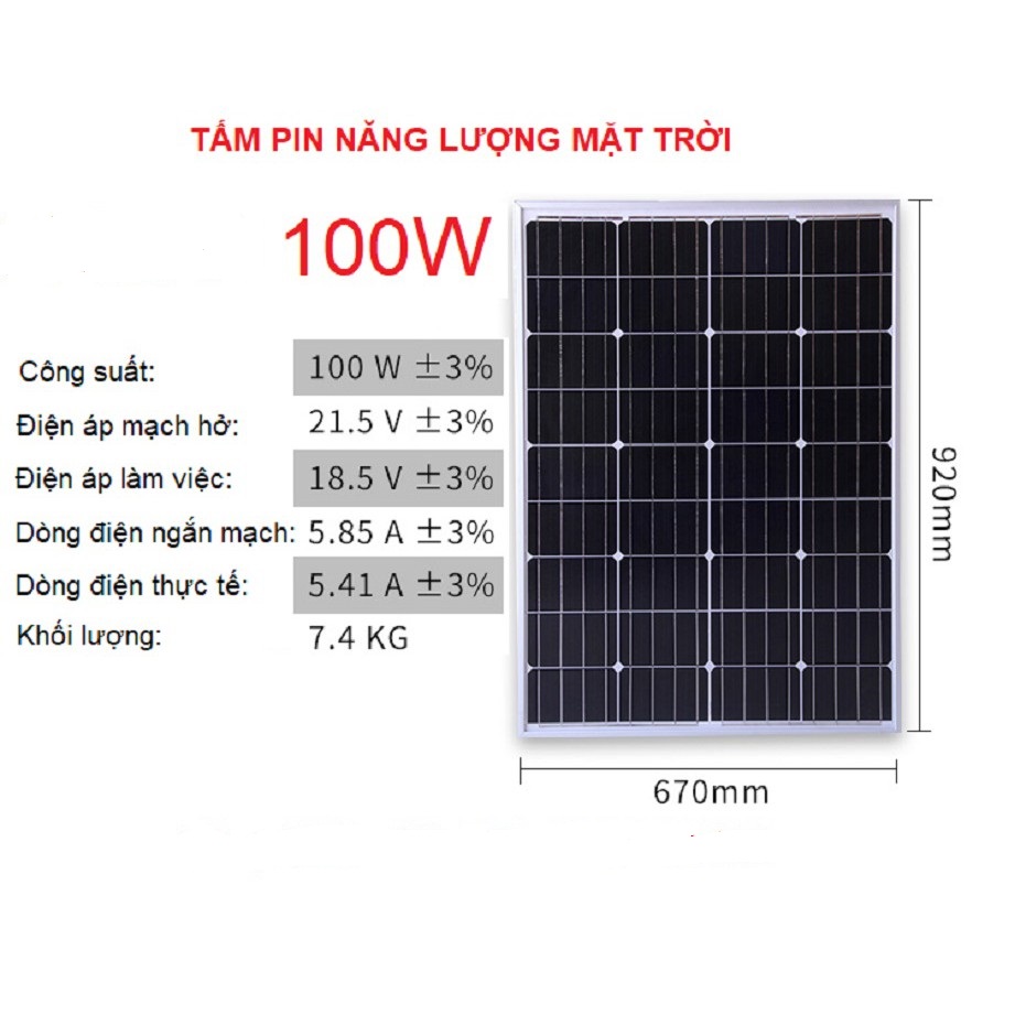 Công thức tính tổng diện tích lắp đặt dựa theo công suất tấm pin